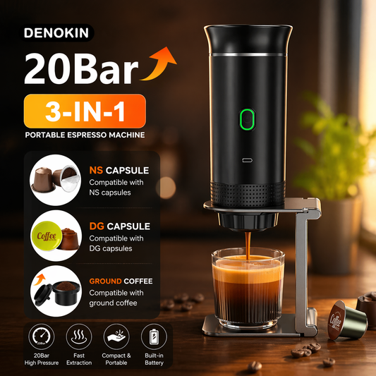 ☕ Portable Wireless Espresso Maker ☕ 3-in-1 • 20 Bar Pressure • Travel Ready