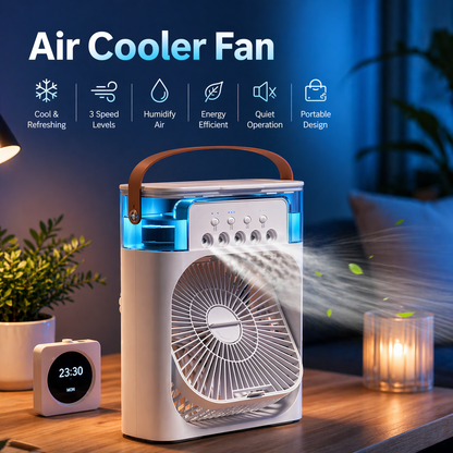 ❄️ 3-in-1 Mini Air Cooler ❄️ Fan • Humidifier • Night Light