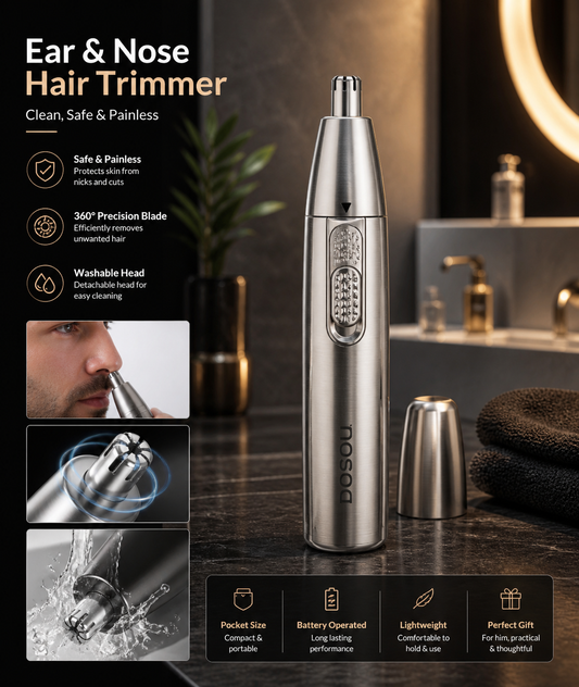 ✂️ Painless Ear & Nose Trimmer ✂️ Waterproof • Stainless Steel • Easy Clean