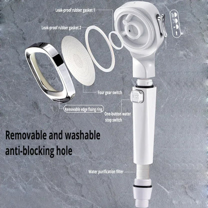 🚿 High Pressure 3-Mode Shower Head | 💧 Water Saving + ⏸ One-Key Stop