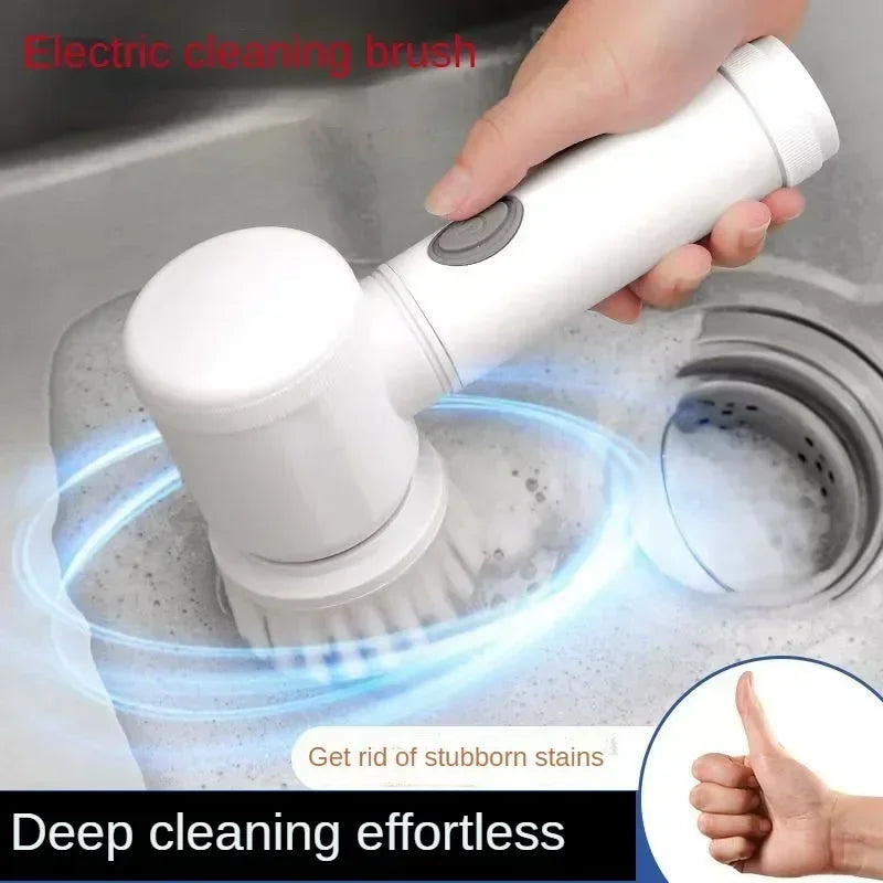 🧼 5-in-1 Electric Spin Scrubber 🧼 5 Brush Heads • USB Rechargeable • Powerful Clean