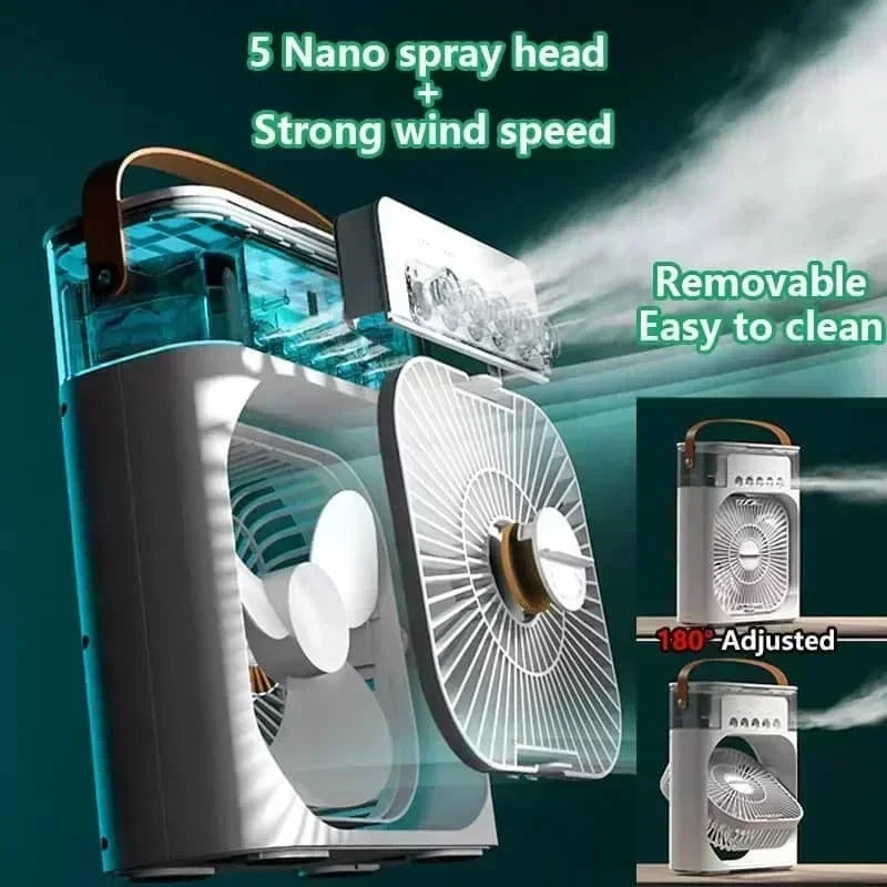 ❄️ 3-in-1 Mini Air Cooler ❄️ Fan • Humidifier • Night Light