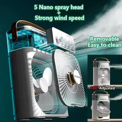 ❄️ 3-in-1 Mini Air Cooler ❄️ Fan • Humidifier • Night Light
