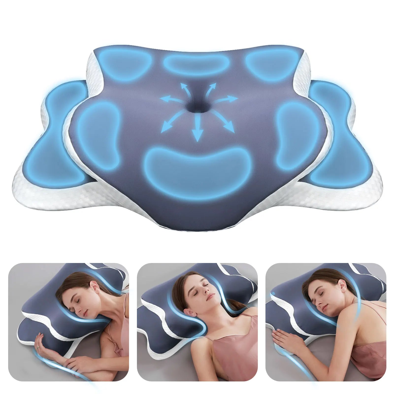 ✨ Ergonomic Memory Foam Pillow ✨ Neck Relief • Contour Support • All Sleep Styles