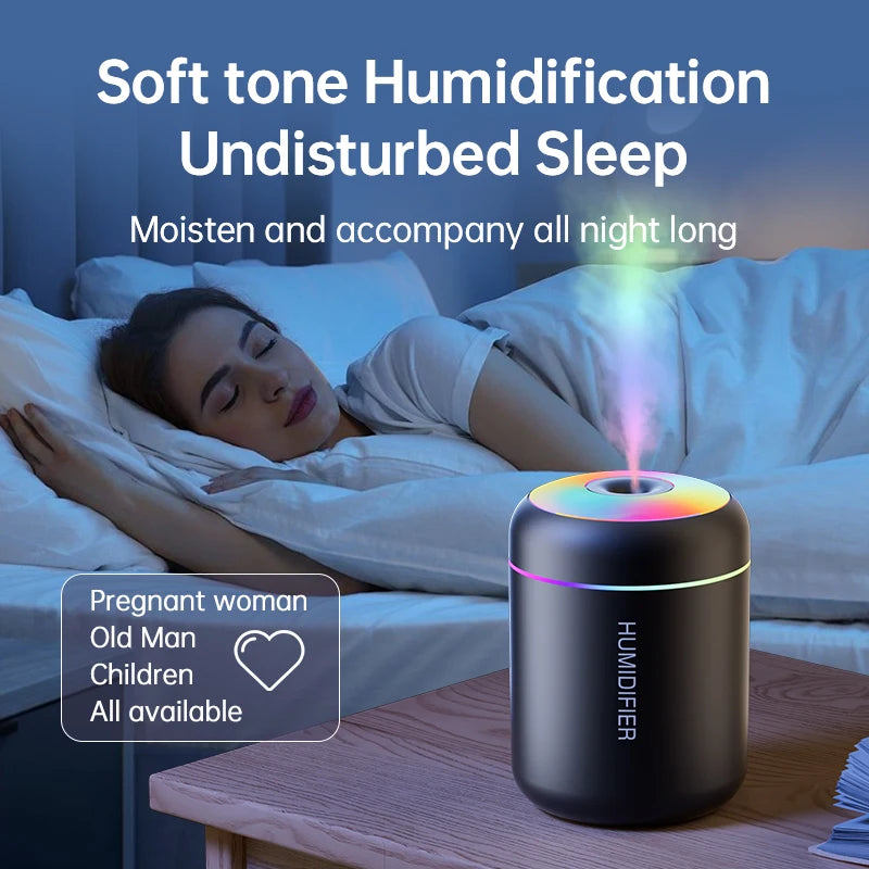 💧 Mini USB Air Humidifier 💧 Aroma Diffuser • LED Light • Touch Control