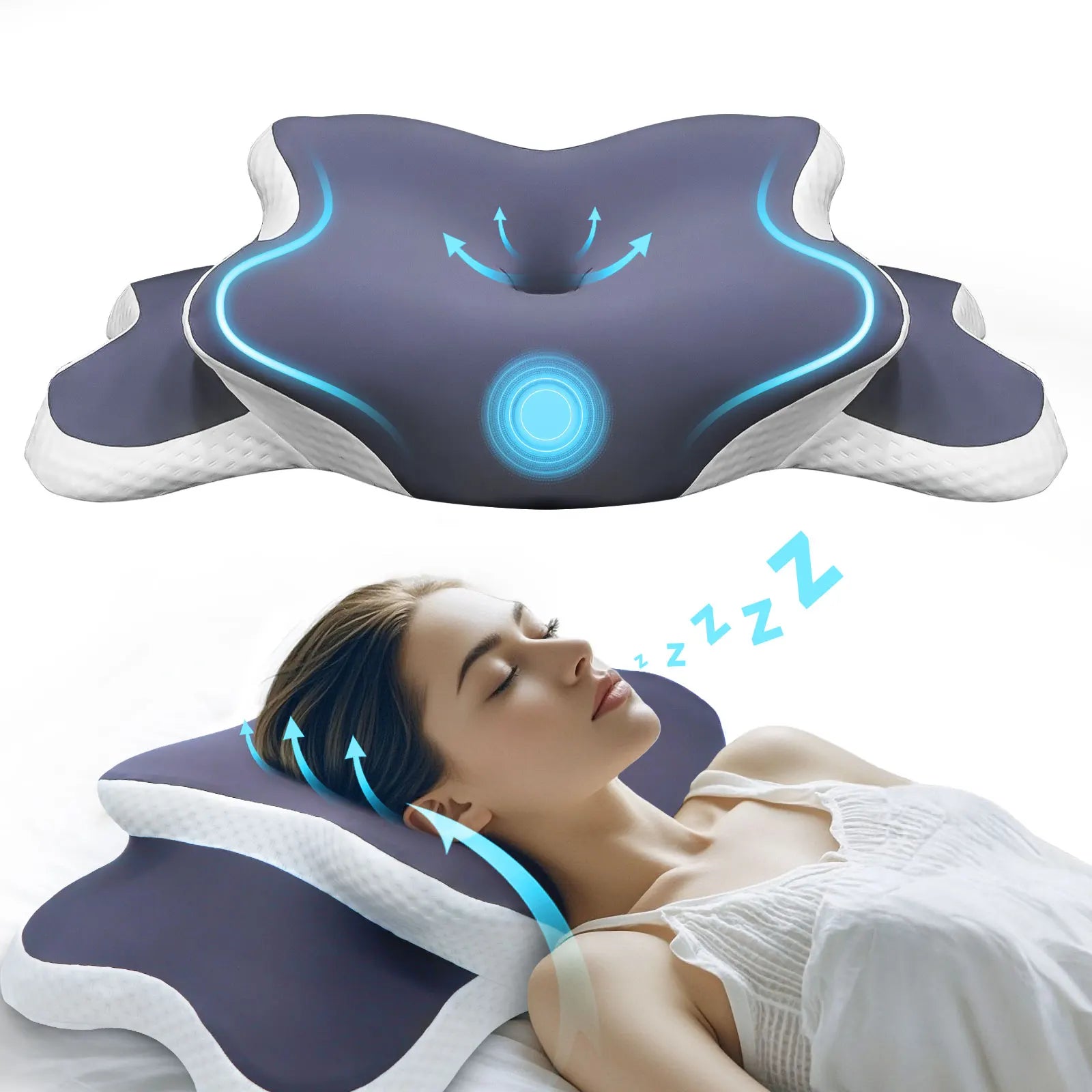 ✨ Ergonomic Memory Foam Pillow ✨ Neck Relief • Contour Support • All Sleep Styles