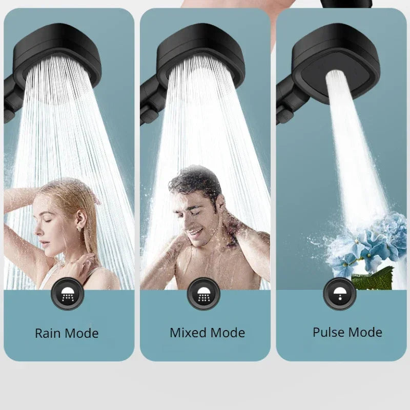 🚿 High Pressure 3-Mode Shower Head | 💧 Water Saving + ⏸ One-Key Stop