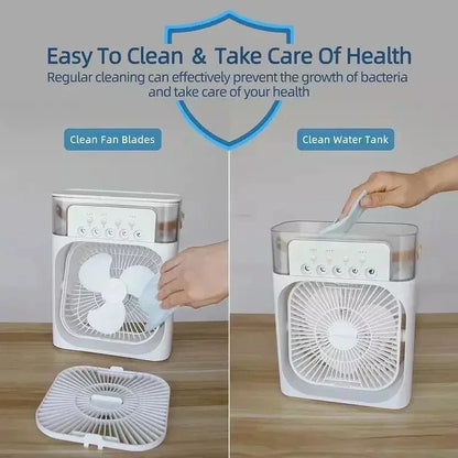 ❄️ 3-in-1 Mini Air Cooler ❄️ Fan • Humidifier • Night Light