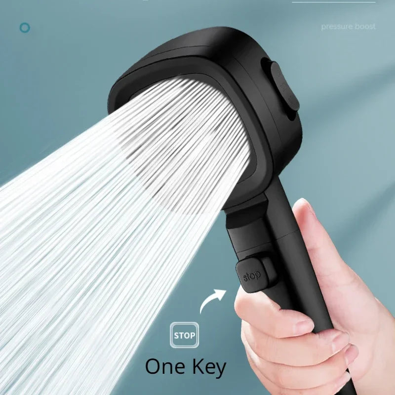 🚿 High Pressure 3-Mode Shower Head | 💧 Water Saving + ⏸ One-Key Stop