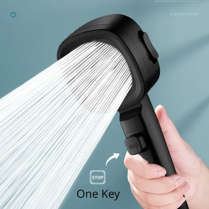 🚿 High Pressure 3-Mode Shower Head | 💧 Water Saving + ⏸ One-Key Stop