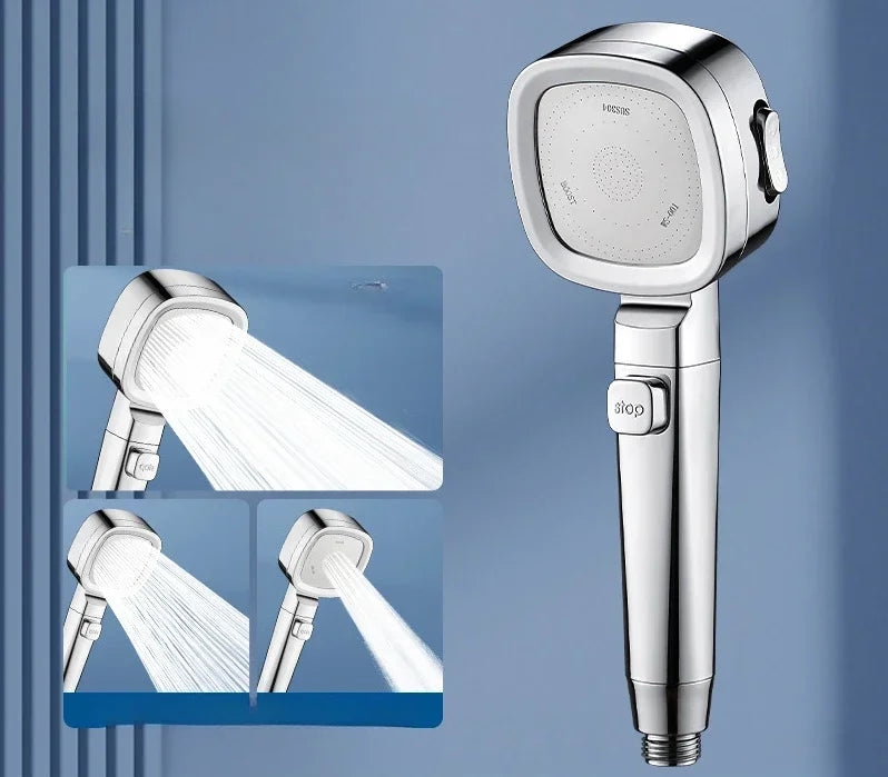 🚿 High Pressure 3-Mode Shower Head | 💧 Water Saving + ⏸ One-Key Stop