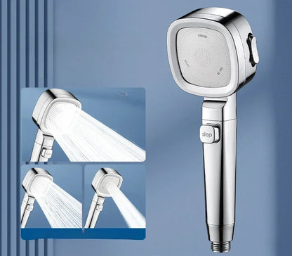 🚿 High Pressure 3-Mode Shower Head | 💧 Water Saving + ⏸ One-Key Stop