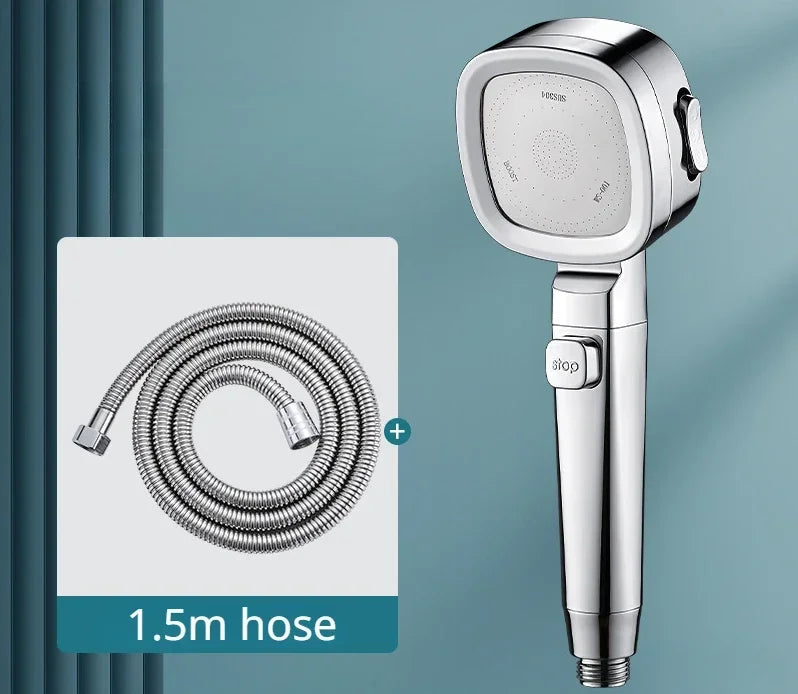 🚿 High Pressure 3-Mode Shower Head | 💧 Water Saving + ⏸ One-Key Stop