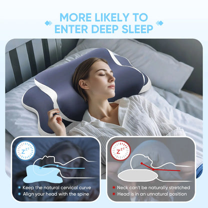 ✨ Ergonomic Memory Foam Pillow ✨ Neck Relief • Contour Support • All Sleep Styles