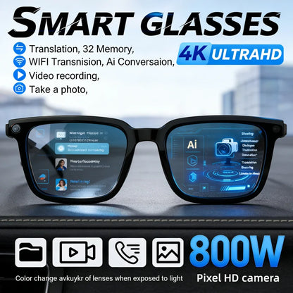 😎 AI Smart Glasses 2026 😎 4K Camera • Bluetooth Calls • Music On-the-Go