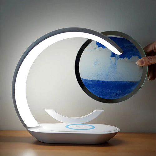 ⏳ Quicksand Table Lamp ⏳ 3D Sand Art • LED Night Light • Wireless Charging
